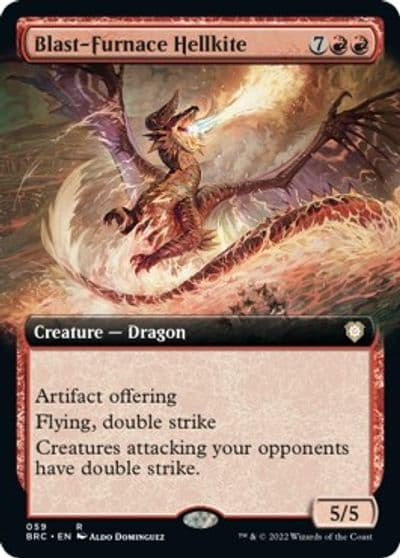 Blast Furnace Hellkite Extended Art Commander: The Brothers' War Magic card