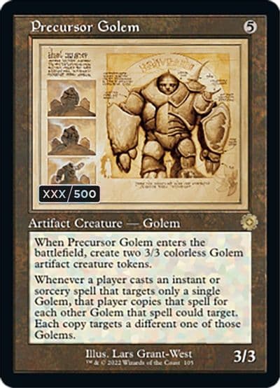 Precursor Golem Schematic Serial Numbered The Brothers' War: Retro Frame Artifacts Magic card