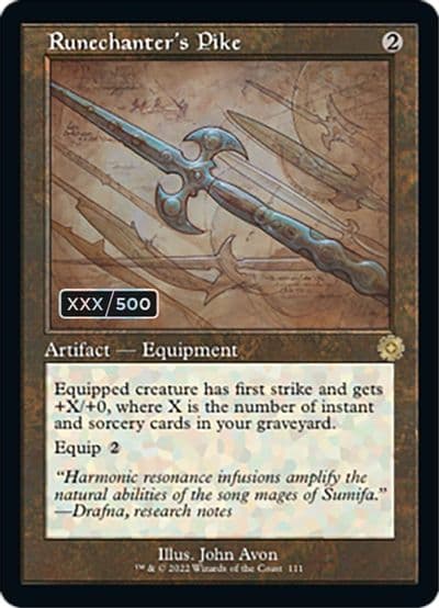 Runechanters Pike Schematic Serial Numbered The Brothers' War: Retro Frame Artifacts Magic card