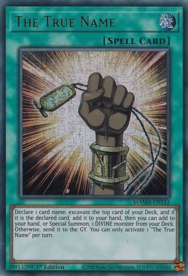 The True Name Ultra Pharaohs Rare Magnificent Mavens Yu-Gi-Oh! card