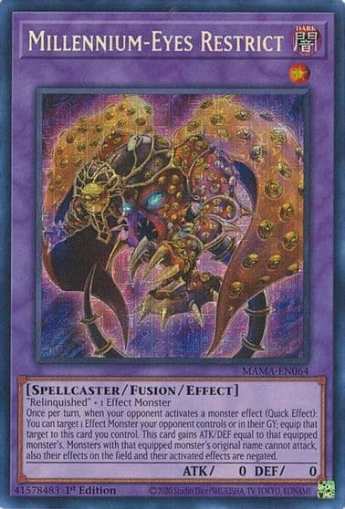 Millennium Eyes Restrict Secret Pharaohs Rare Magnificent Mavens Yu-Gi-Oh! card