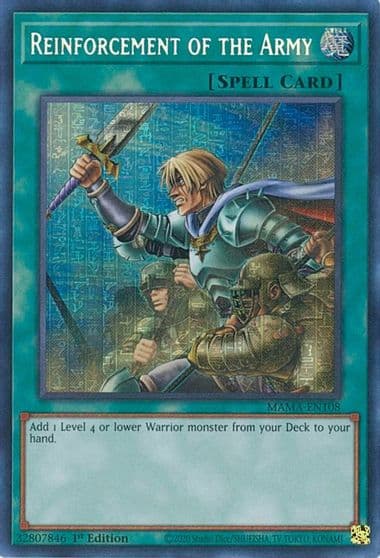 Reinforcement of the Army Secret Pharaohs Rare Magnificent Mavens Yu-Gi-Oh! card