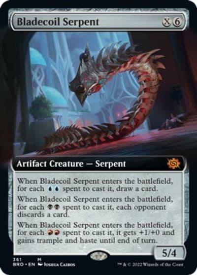 Bladecoil Serpent Extended Art The Brothers' War Magic card
