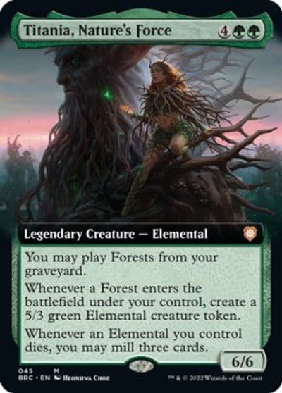 Titania Natures Force Extended Art Commander: The Brothers' War Magic card