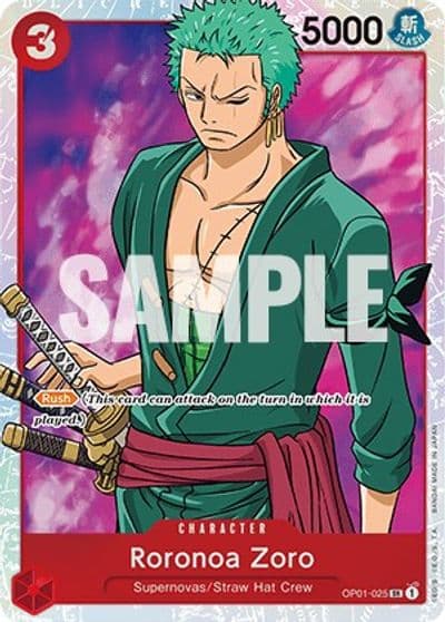Roronoa Zoro 025 Romance Dawn One Piece card