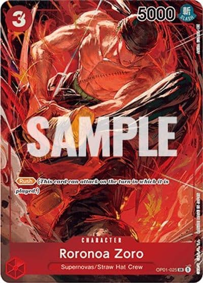 Roronoa Zoro 025 Parallel Romance Dawn One Piece card