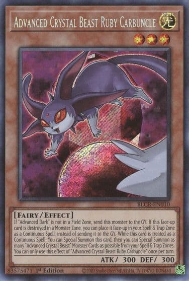 Advanced Crystal Beast Ruby Carbuncle Battles of Legend: Crystal Revenge Yu-Gi-Oh! card
