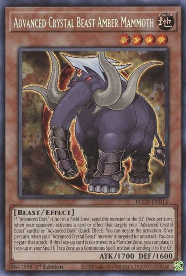 Advanced Crystal Beast Amber Mammoth Battles of Legend: Crystal Revenge Yu-Gi-Oh! card
