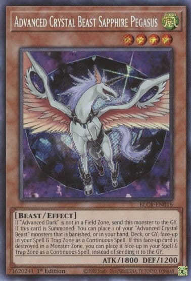 Advanced Crystal Beast Sapphire Pegasus Battles of Legend: Crystal Revenge Yu-Gi-Oh! card