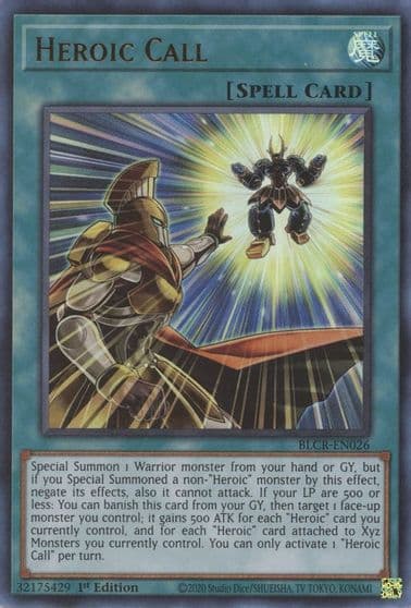 Heroic Call Battles of Legend: Crystal Revenge Yu-Gi-Oh! card