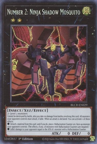Number 2 Ninja Shadow Mosquito Battles of Legend: Crystal Revenge Yu-Gi-Oh! card