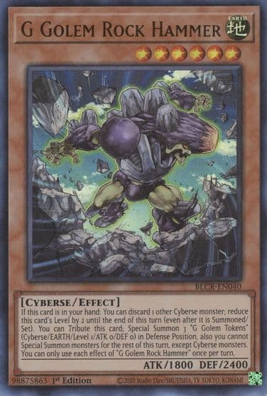 G Golem Rock Hammer Battles of Legend: Crystal Revenge Yu-Gi-Oh! card