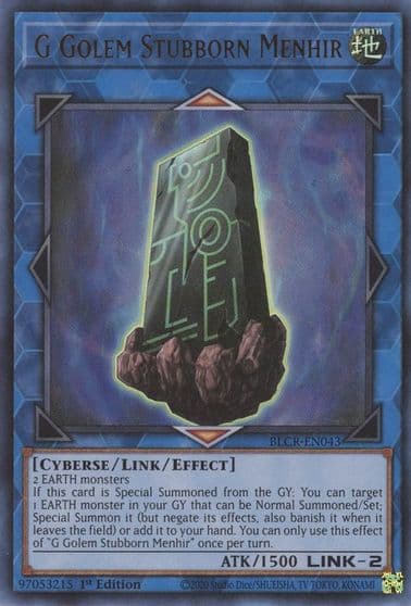 G Golem Stubborn Menhir Battles of Legend: Crystal Revenge Yu-Gi-Oh! card