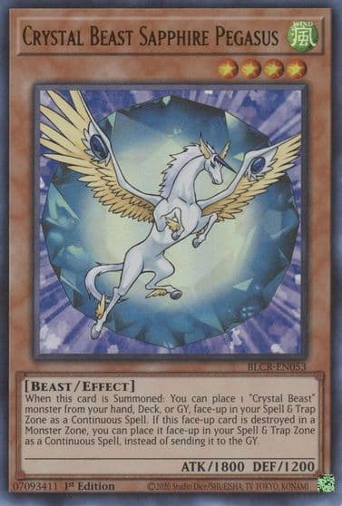 Crystal Beast Sapphire Pegasus Battles of Legend: Crystal Revenge Yu-Gi-Oh! card