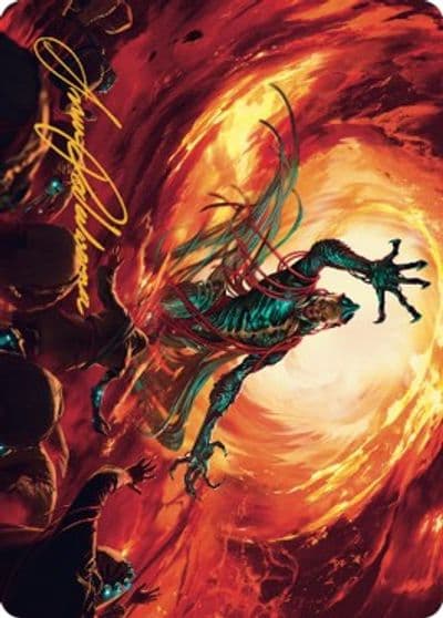 Gix Yawgmoth Praetor Art Card Gold Stamped Signature Art Series: The Brothers' War Magic card