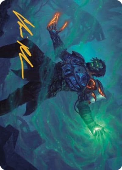 Mishra Claimed by Gix Art Card Gold Stamped Signature Art Series: The Brothers' War Magic card