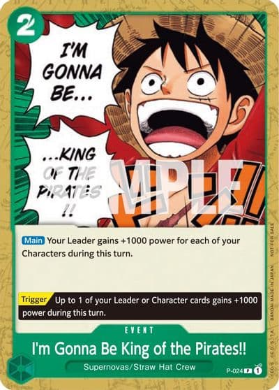 Im Gonna Be King of the Pirates One Piece Promotion Cards One Piece card