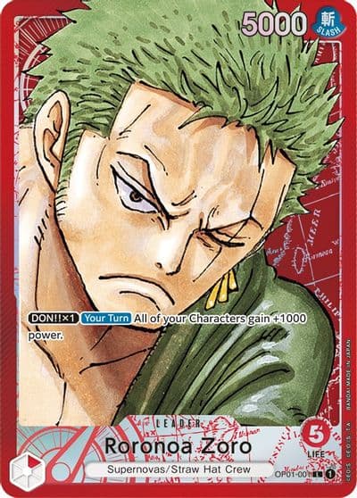 Roronoa Zoro 001 Parallel Romance Dawn One Piece card