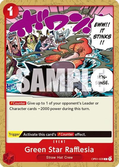 Green Star Rafflesia Romance Dawn One Piece card