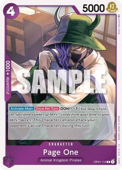 Page One Romance Dawn One Piece card