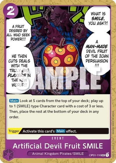 Artificial Devil Fruit SMILE Romance Dawn One Piece card
