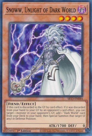 Snoww Unlight of Dark World Structure Deck: Dark World Yu-Gi-Oh! card