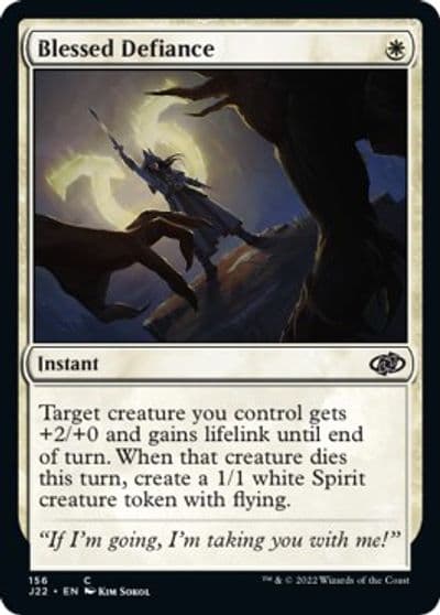 Blessed Defiance Jumpstart 2022 Magic card