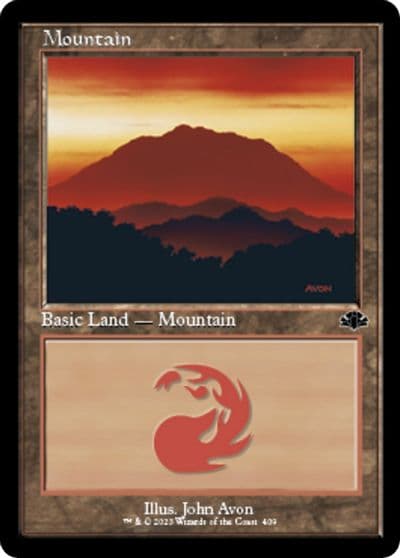 Mountain 409 Retro Frame Dominaria Remastered Magic card