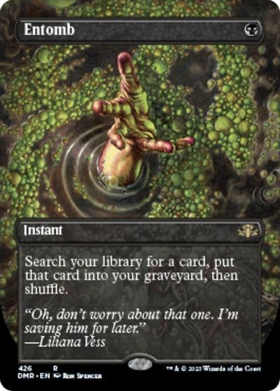 Entomb Borderless Dominaria Remastered Magic card
