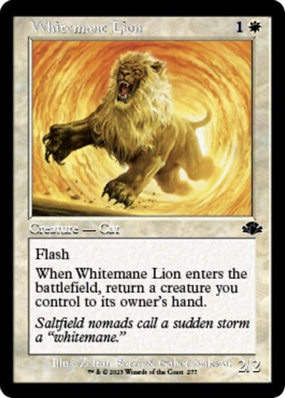 Whitemane Lion Retro Frame Dominaria Remastered Magic card