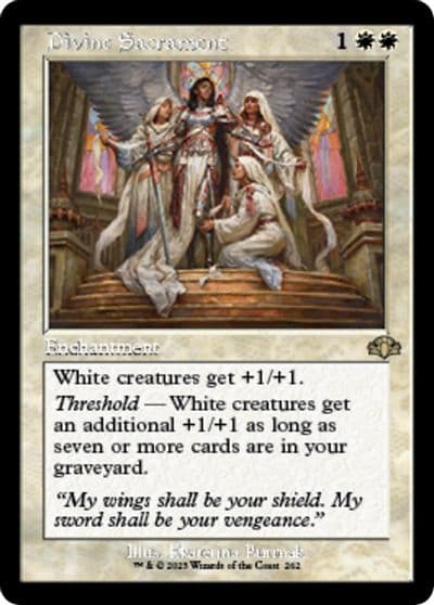 Divine Sacrament Retro Frame Dominaria Remastered Magic card