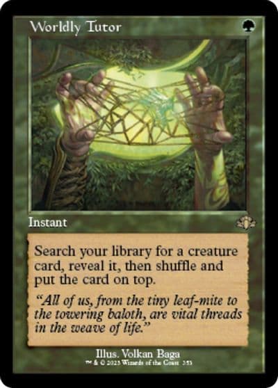 Worldly Tutor Retro Frame Dominaria Remastered Magic card