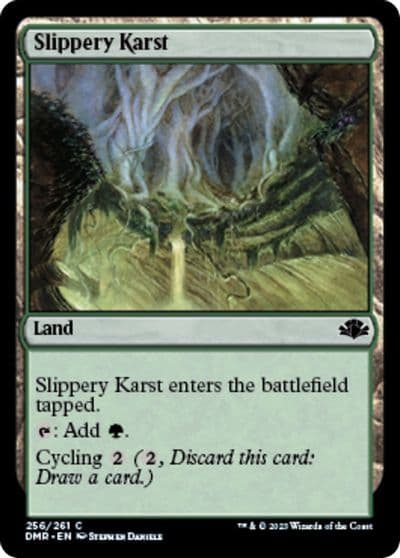 Slippery Karst Dominaria Remastered Magic card