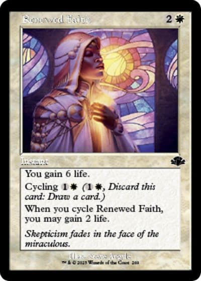 Renewed Faith Retro Frame Dominaria Remastered Magic card