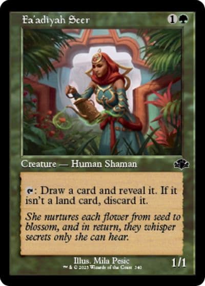 Faadiyah Seer Retro Frame Dominaria Remastered Magic card