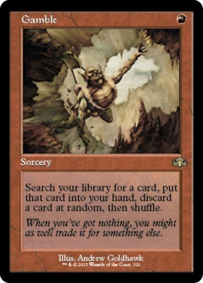 Gamble Retro Frame Dominaria Remastered Magic card