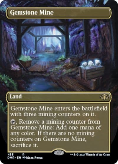 Gemstone Mine Borderless Dominaria Remastered Magic card