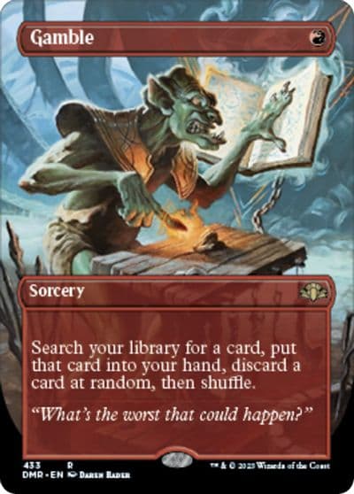 Gamble Borderless Dominaria Remastered Magic card