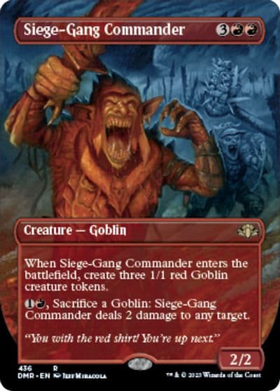 Siege Gang Commander Borderless Dominaria Remastered Magic card