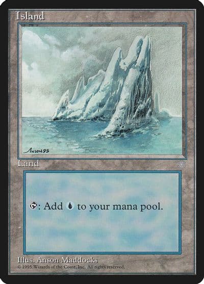 Island 334 Ice Age Magic card