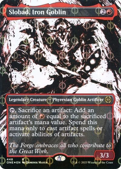 Slobad Iron Goblin Showcase Step and Compleat Foil Phyrexia: All Will Be One Magic card