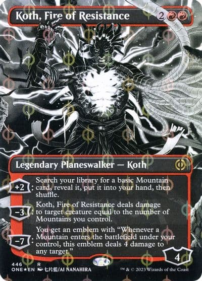 Koth Fire of Resistance Borderless Step and Compleat Foil Phyrexia: All Will Be One Magic card
