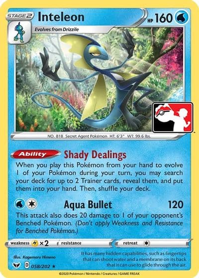 Inteleon (058) Prize Pack Series Cards Pokemon card