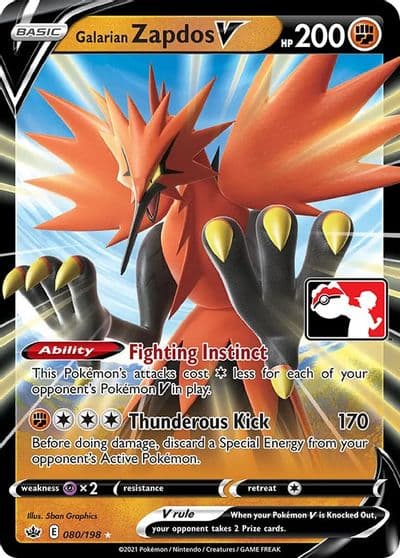 Galarian Zapdos V Prize Pack Series Cards Pokemon card