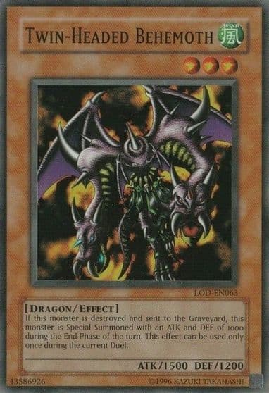 Twin Headed Behemoth Legacy of Darkness (Worldwide English) Yu-Gi-Oh! card