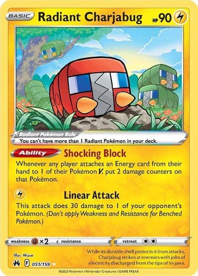 Radiant Charjabug SWSH: Crown Zenith Pokemon card