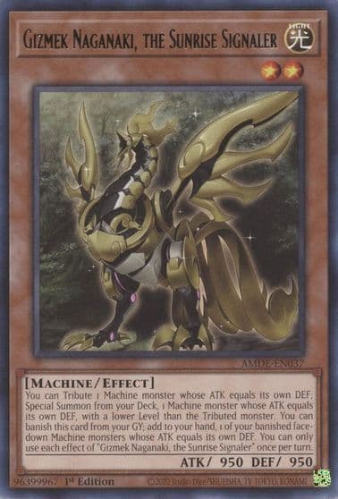 Gizmek Naganaki the Sunrise Signaler Amazing Defenders Yu-Gi-Oh! card