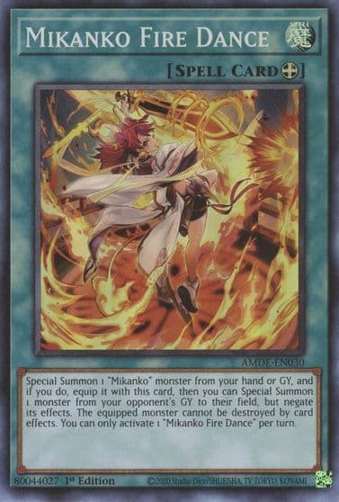 Mikanko Fire Dance Amazing Defenders Yu-Gi-Oh! card