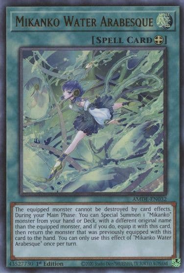 Mikanko Water Arabesque Amazing Defenders Yu-Gi-Oh! card