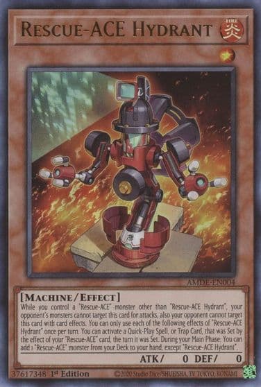Rescue ACE Hydrant Amazing Defenders Yu-Gi-Oh! card